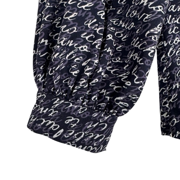 CAbi Medium Te Amo Navy Blue Blouse 5336 Love Letter Women's Shirt Top Tunic - Picture 3 of 8